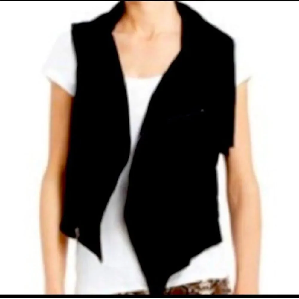 BCBGMAXAZRIA black suede vest
